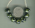 African Trade Beads Vintage Antique Venetian Old Glass Beads Black Fancy