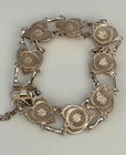 Antique Art Nouveau 800 Silver Bracelet Lacy Filigree Heart Link Handmade