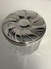 Towle Sterling Silver Crystal Vanity Powder Cosmetic Jar Art Deco Mirror Lid