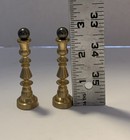 Dollhouse Miniature 1 12 Brass Candlesticks Set Of Two Brass Ball Top