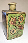 Antique 1840-60s Persian Middle Eastern Qajar Pottery Flowers  6   T Square Vase