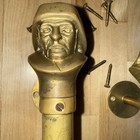 Pair Vtg Brass Fisherman Large Door Handles Tavern Bar Nautical Bust Face Unique