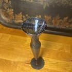 Vintage Cobalt Blue Swirl Vase Ruffle Rim 8 25    Tall