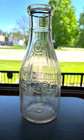 Vintage 5 Cent Universal Store 2 Quart Soda Glass Bottle  Orange Cadmium Glow