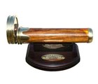 Antique Vintage Maritime Brass 8  Nautical Wheel Wooden Kaleidoscope With Stand