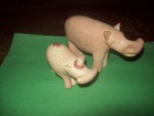 Hand Carved Stone Figurines Hippopotamus With Baby