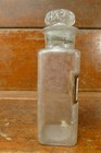 Antique Original Apothecary Glass Bottle W  Stopper Pharmacy Label Under Glass