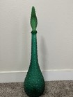 Vintage Empoli Genie Bottle Decanter Green Glass With Lid 