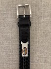 Fossil Black Braided Woven Leather Belt With Solid Brass Buckle Men   s 38