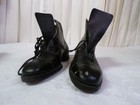 Vintage 1940 s Sharoods Black W  Brown Laces Heel To Toe 8  Kids Boots Size 13ee