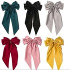 6pcs Women Large Bow Ribbon Barrettes Hairpin Satin Hair Clip Hair Accessories