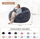 Bean Bag Chair Cover Soft Fur Storage For Stuffed Animals  Washable Plush Seat