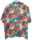 Selleca Vintage 100  Silk Tropical Floral Button-front Resort Top