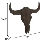 Longhorn Wall Plaque Cast Iron Cow Steer Bull Skull Rustic Western Decor 7 Inch