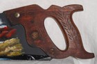 Hand Painted Vintage Saw   Old Red Mill W waterwheel   Fall Scene   Signed