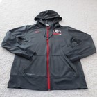 Georgia Bulldogs Hoodie Mens Large Gray Nike Therma-fit Full Zip Ncaa Football