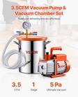Vevor 1 5 Gallon Vacuum Chamber 3 5cfm Single Stage Pump Degassing Chamber Kit