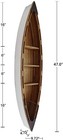 Solid Wood Boat 3-tier Shelves Bookcase Decor 47   h Nautical Woodboat Decoration