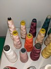 Lot Of Vintage Sewing Thread 32 Cone Spools Assorted Colors Cotton Polyester  fs