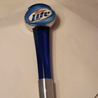 Miller Lite Beer Tap Handle Blue With Chrome Base And Knob Breweriana
