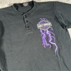 Vintage Harley Davidson Shirt Mens Large Black 90s Purple Lightning Henley Usa