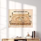 Flat Earth Map Old Vintage Maps 1800s Wall Art Poster Print