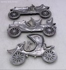 Vintage Midwest 1910 Cast Metal Decor Automobiles Wall Plaque Lot Of 3
