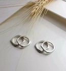 925 Sterling Silver  Solid Silver  Band Ring  Unisex  Set Of 4 Square Ring