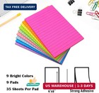 9 Pack Lined Sticky Notes 4x6 In Post Sticky Notes With Lines  9 Bright Colors S