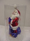 Santa Claus Bag Christmas Ornament New  Poland Polish Blown Glass 6  Polcraft