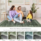 Living Room Rug 8x10  Washable Distressed Green Large Area Rug  Non Slip Stain R