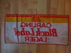 Vintage Carling Black Label Lager Pub Bar Towel Beer Mat Breweriana Orange