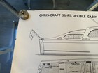 Vintage 1946 Chris Craft 36-ft  Double Cabin Enclosed Bridge Cruiser Blueprint