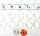 15 Dome Clear Transparent Glass Cabochon Flat Back Photos Cameos Pendant 25x18mm
