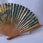 Folding Sensu Fan By Hisaehiro  Hirayama Ikuo  Illustrated Gold Ground  Bamboo L