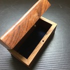 Vintage Rosewood Wooden Hinged Box With Inlaid Brass Nautical Anchor Symbol 4 l