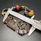 Vintage Style Xiuyu Jade Pixiu Pendant Inlay Dzi Bead Handheld Ornament