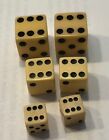 3 Pair Vintage Bakelite Butterscotch Dice  3 8-1 2-5 8 