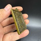 Tibetan Brass Talisman Pendant Square Bagua Zodiac Plaque Handcrafted Amulet