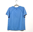 Athleta Girl Power Up Tee T-shirt L 12 Blue Crew Neck Seamless Striped Logo