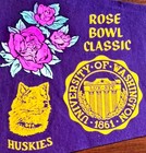 Vintage 1960s University Of Washington Huskies Football Pennant  Rose Bowl Wow