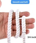 White Cotton Rope 3 4in    50ft Natural Twisted available As Used For Tug Of