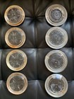 Vintage 8 Leonard Silverplate Crystal glass Coasters Ashtrays Italy 2 Sets Of 4