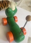           vintage Japan Wooden Cat Pull Toy 1950 s Excellent Condition  3 1 2 - 8   