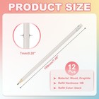 Round Wooden Pencils Bulk  12 Pack Hb Graphite Pencils With Eraser  White