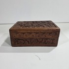 Vintage Hand Carved Wooden Trinket Box