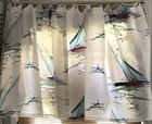 Vtg  1960 s  4 Nautical Curtain Panels English Sailboat Race  round The Island 
