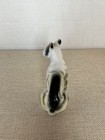 Vintage Porcelain Staffordshire Bull Terrier White Tan Black Hand Painted 
