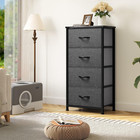 Storage Tower With 4 Drawers - Fabric Dresser  Organizer Unit For Bedroom  Livin