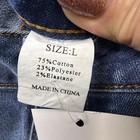 Women s Distressed Blue Denim Jeans Size L Cotton Stretch Pants